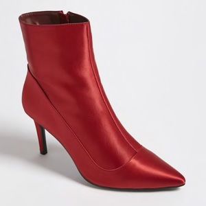 Red Faux leather Booties